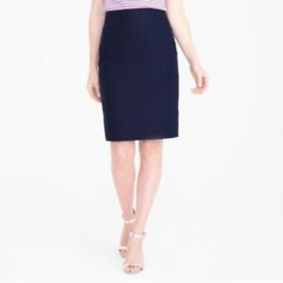 J Crew The Pencil Skirt Navy 10 - Picture 2 of 8